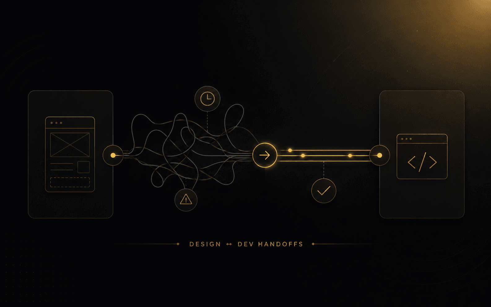 Design to development handoff workflow illustration