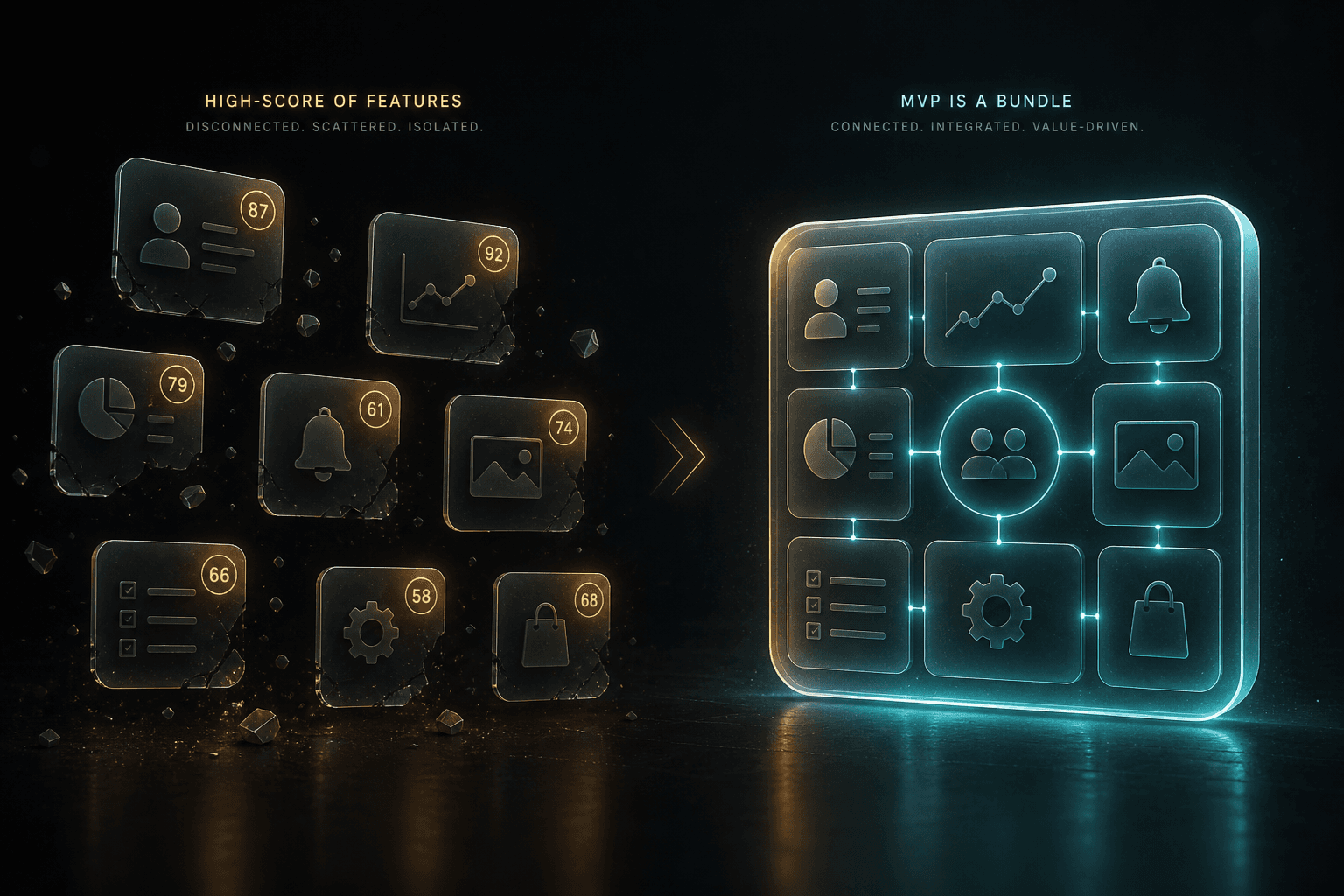 Connected decision chain from research to ship