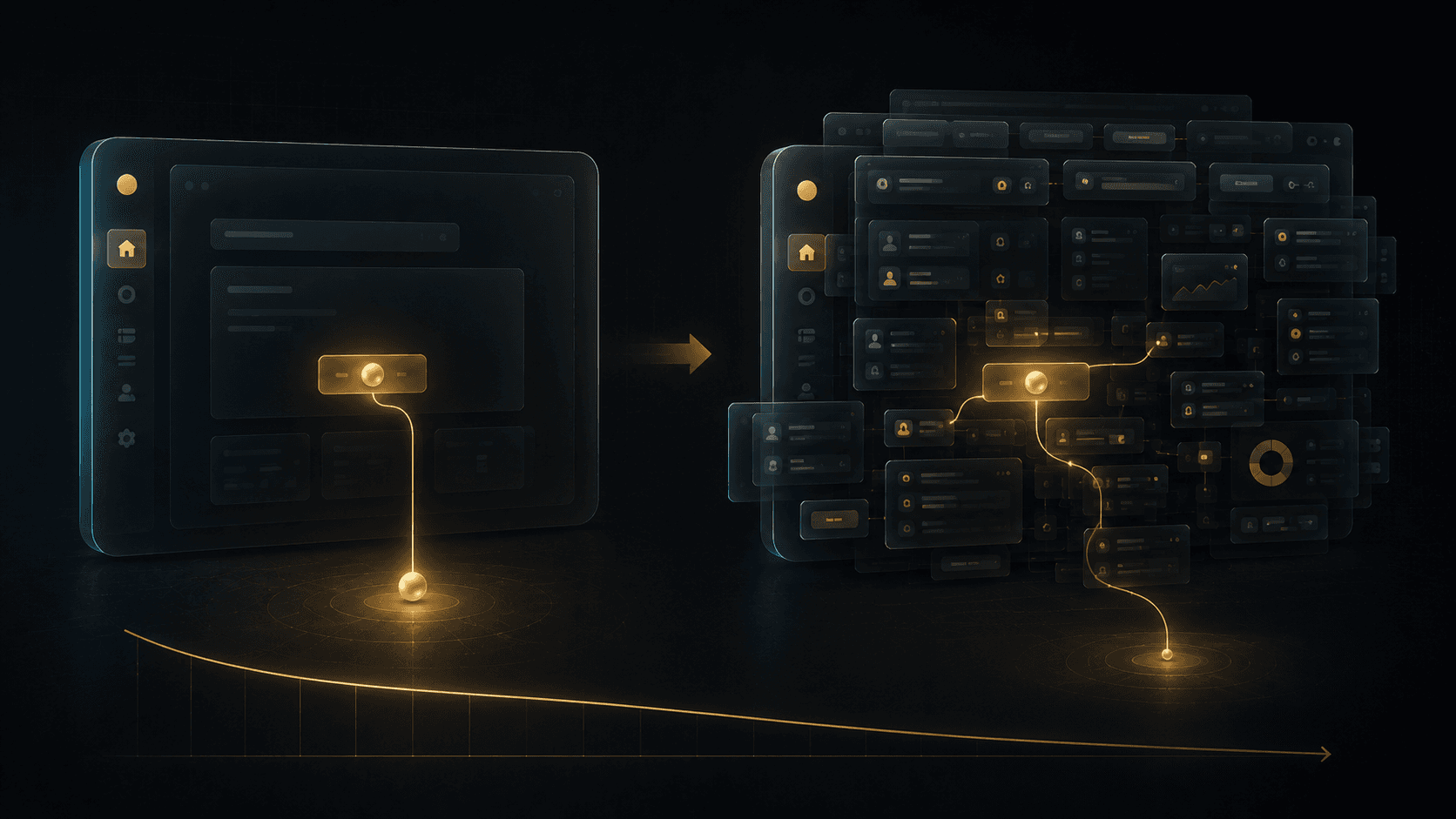 A simple product becoming overloaded as more features reduce clarity and value